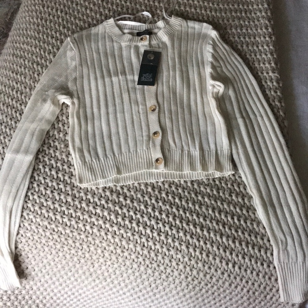 Wild fable cropped cream cardigan